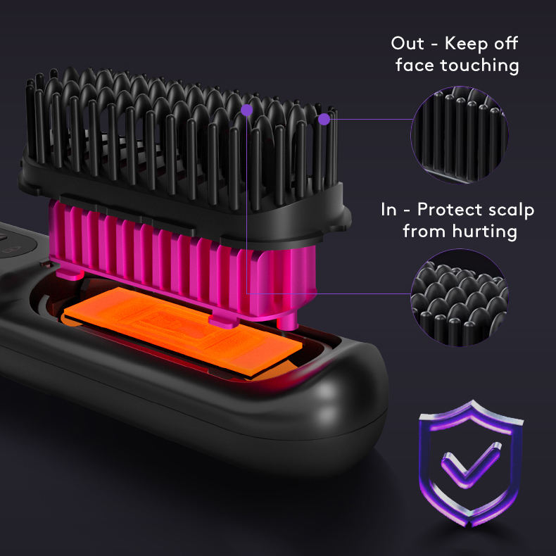 Self-Heating Hair Straightener Brush